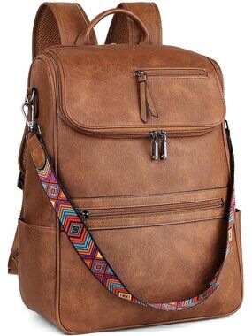 Laptop Backpack for Women, Vegan Leather 15.6 inch Computer bag